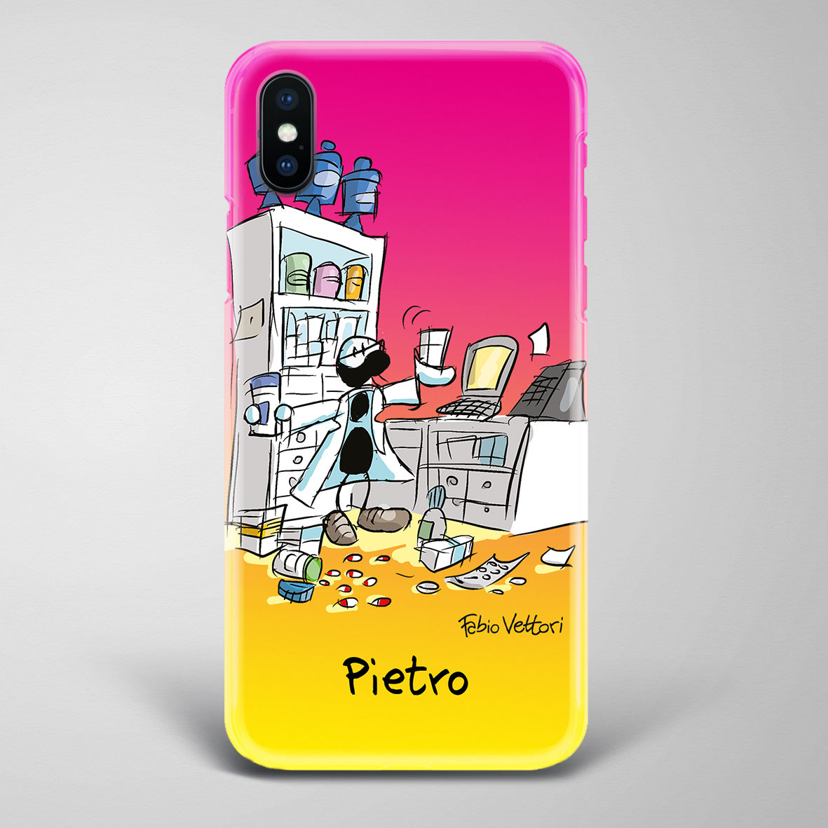 Cover artistica per Smartphone Personalizzata Farmacista (maschio)