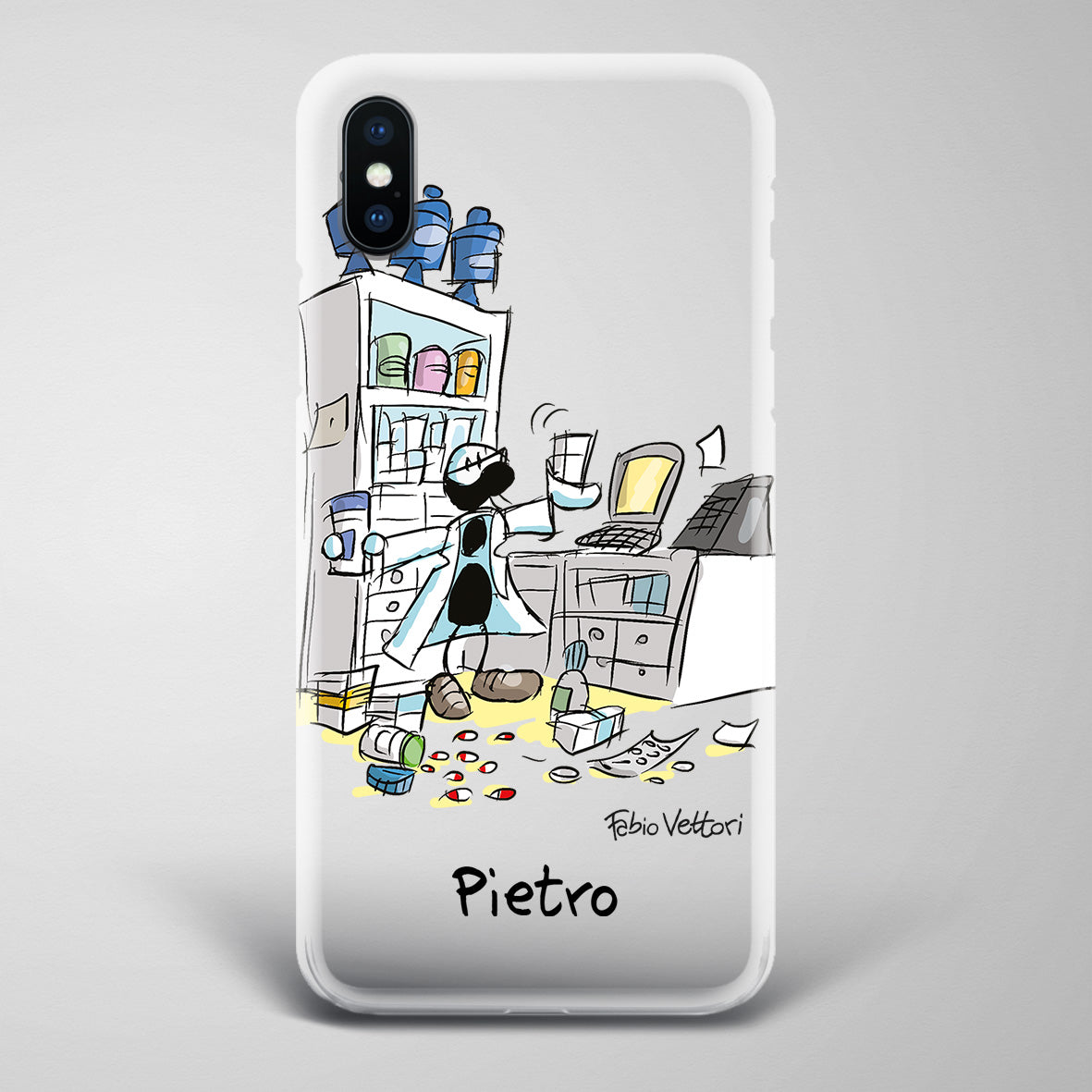 Cover artistica per Smartphone Personalizzata Farmacista (maschio)
