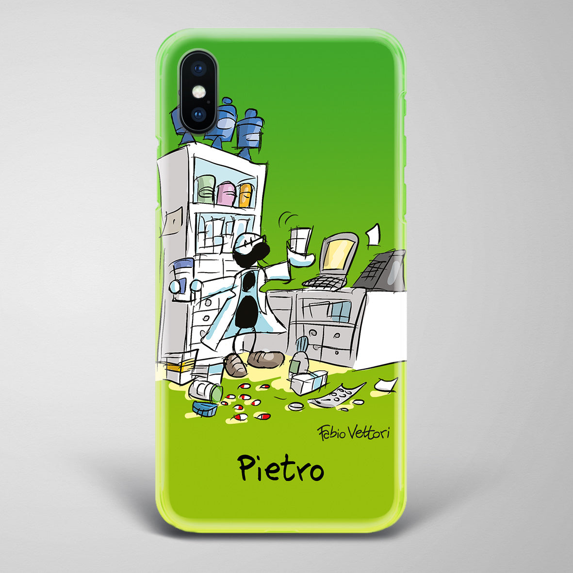 Cover artistica per Smartphone Personalizzata Farmacista (maschio)
