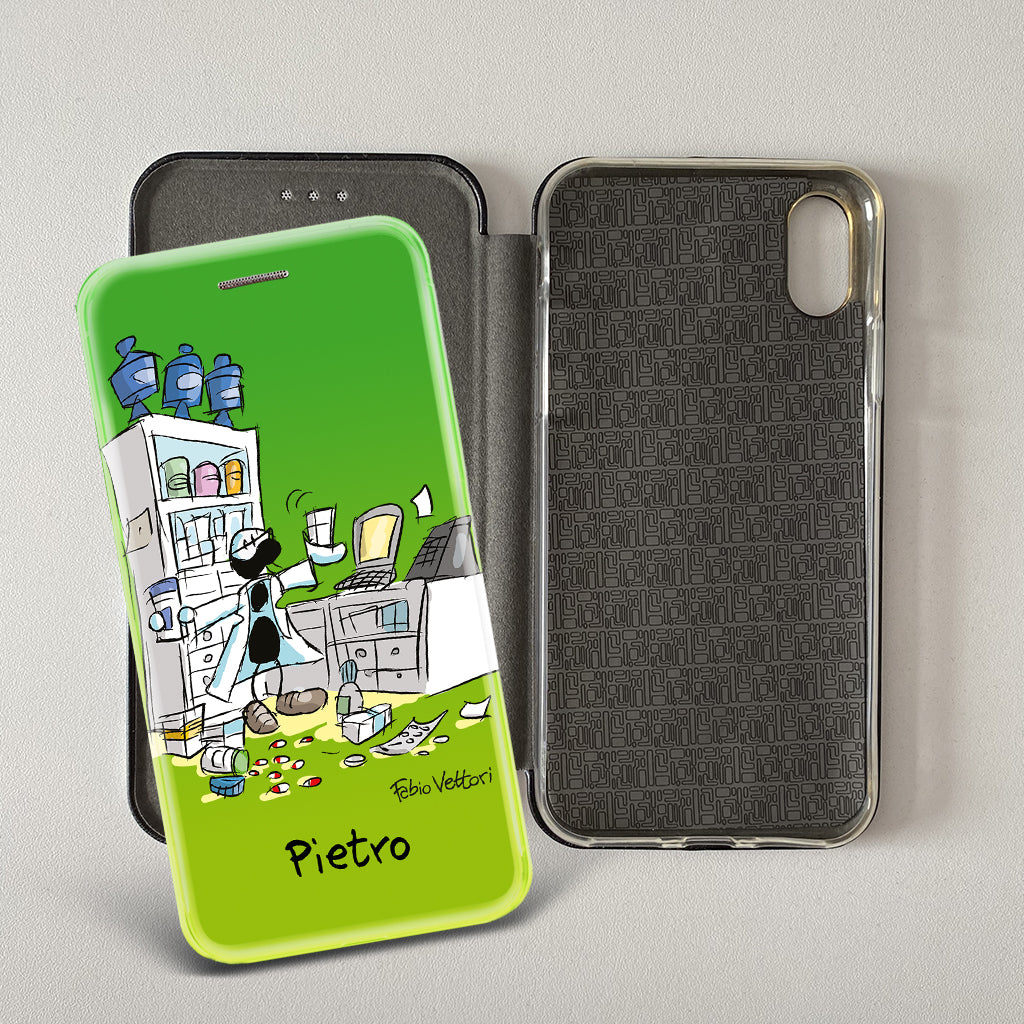 Customized artistic cover for Smartphone subject "Pizza Chef" model with "Book" opening