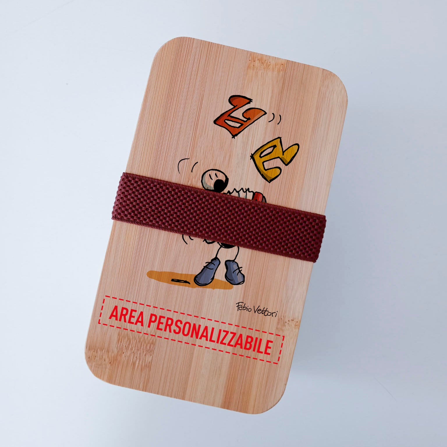 Lunch Box with Cutlery Holder Band Personalized with "Accordion" Theme