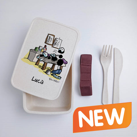 Scatola Porta Pranzo con Fascia Porta Posate Personalizzata soggetto "Fisioterapisti"