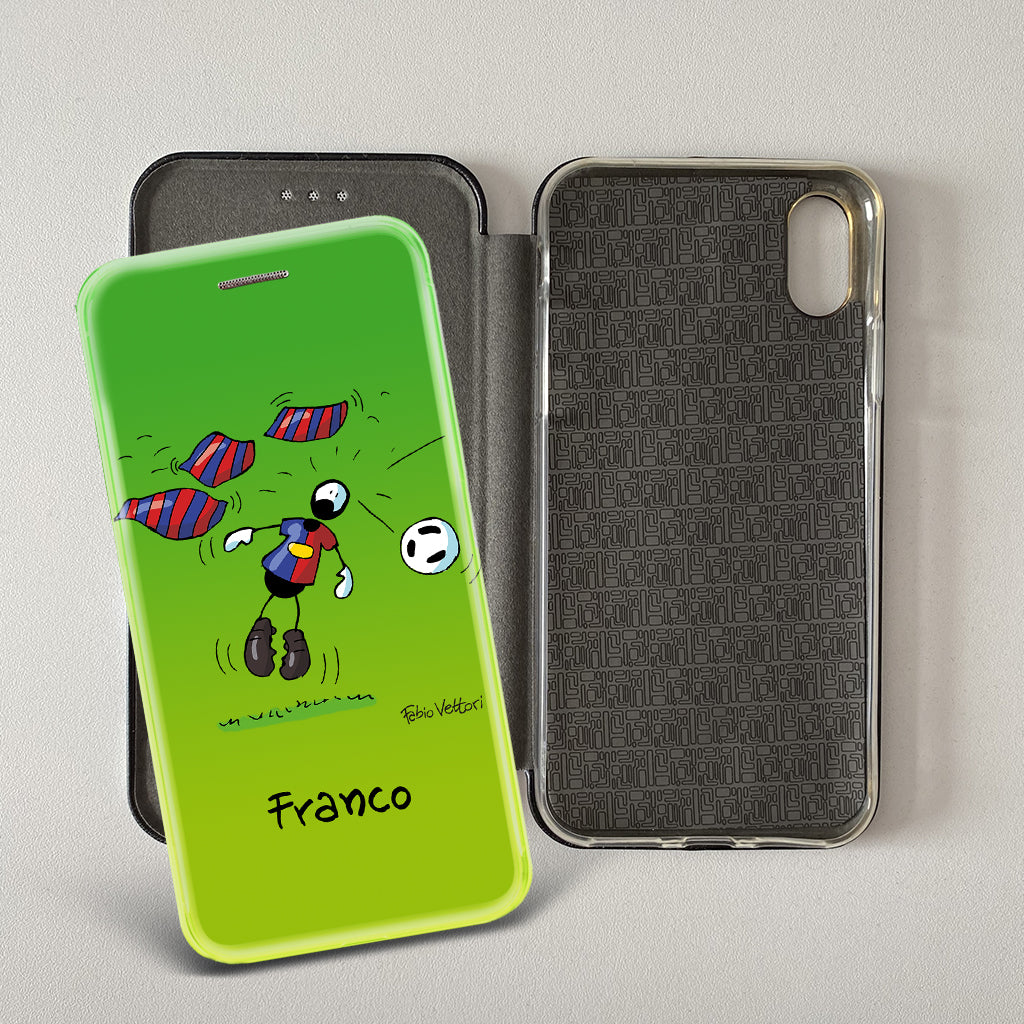 Cover artistica per Smartphone Personalizzata soggetto "Forza Genoa" modello con apertura "a Libro"