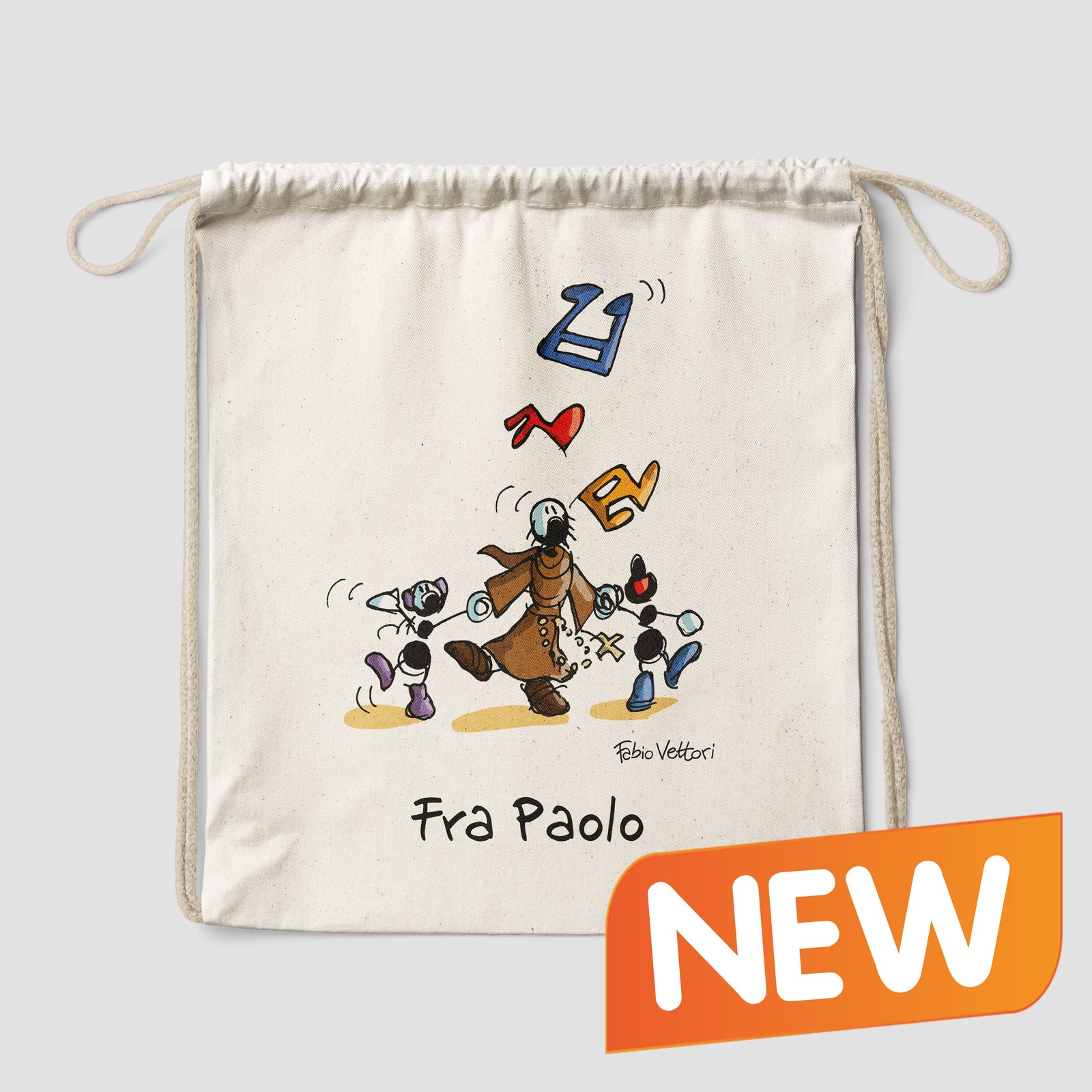 Sacca zaino personalizzata in cotone soggetto "Frate"