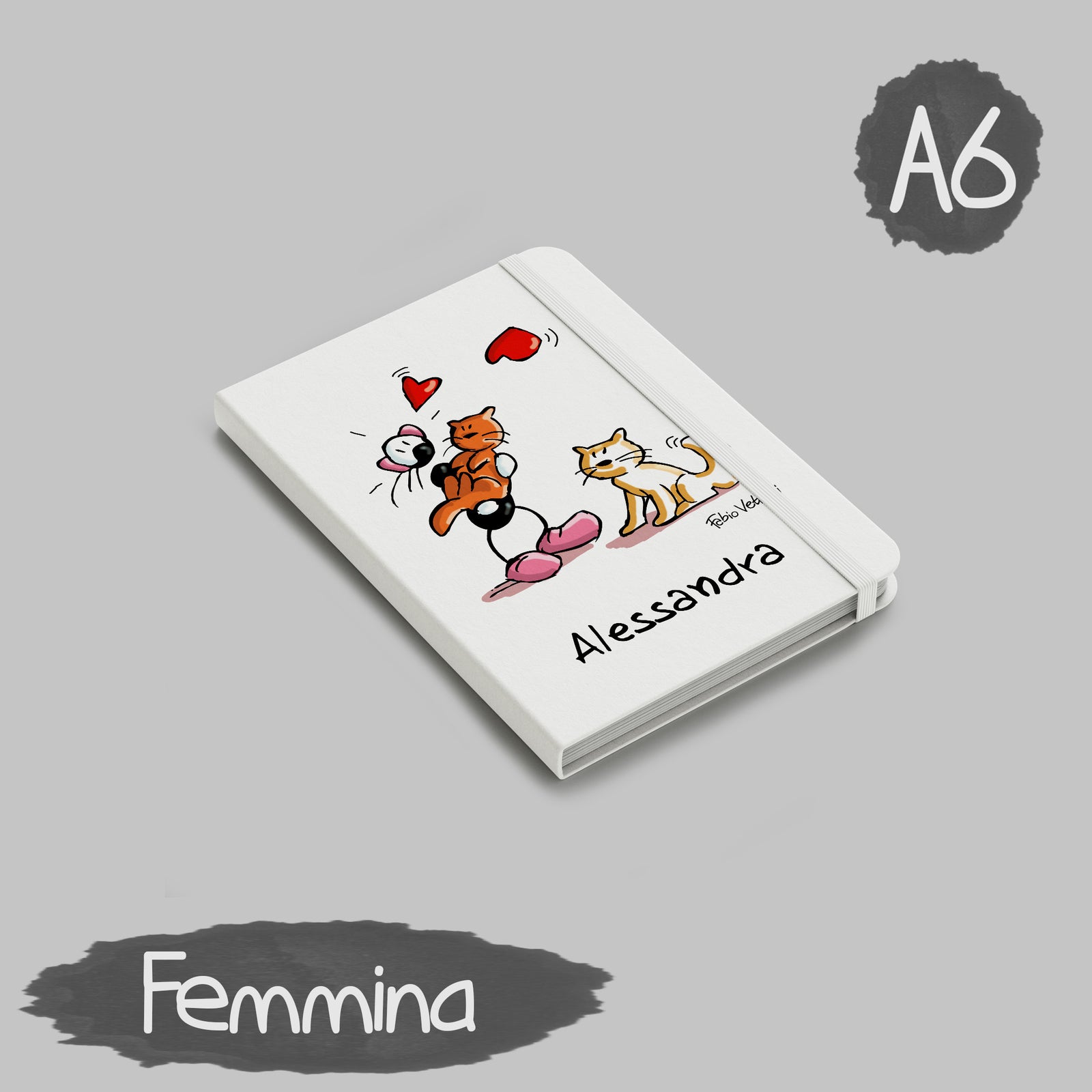 Personalized notebook with "Cats" theme