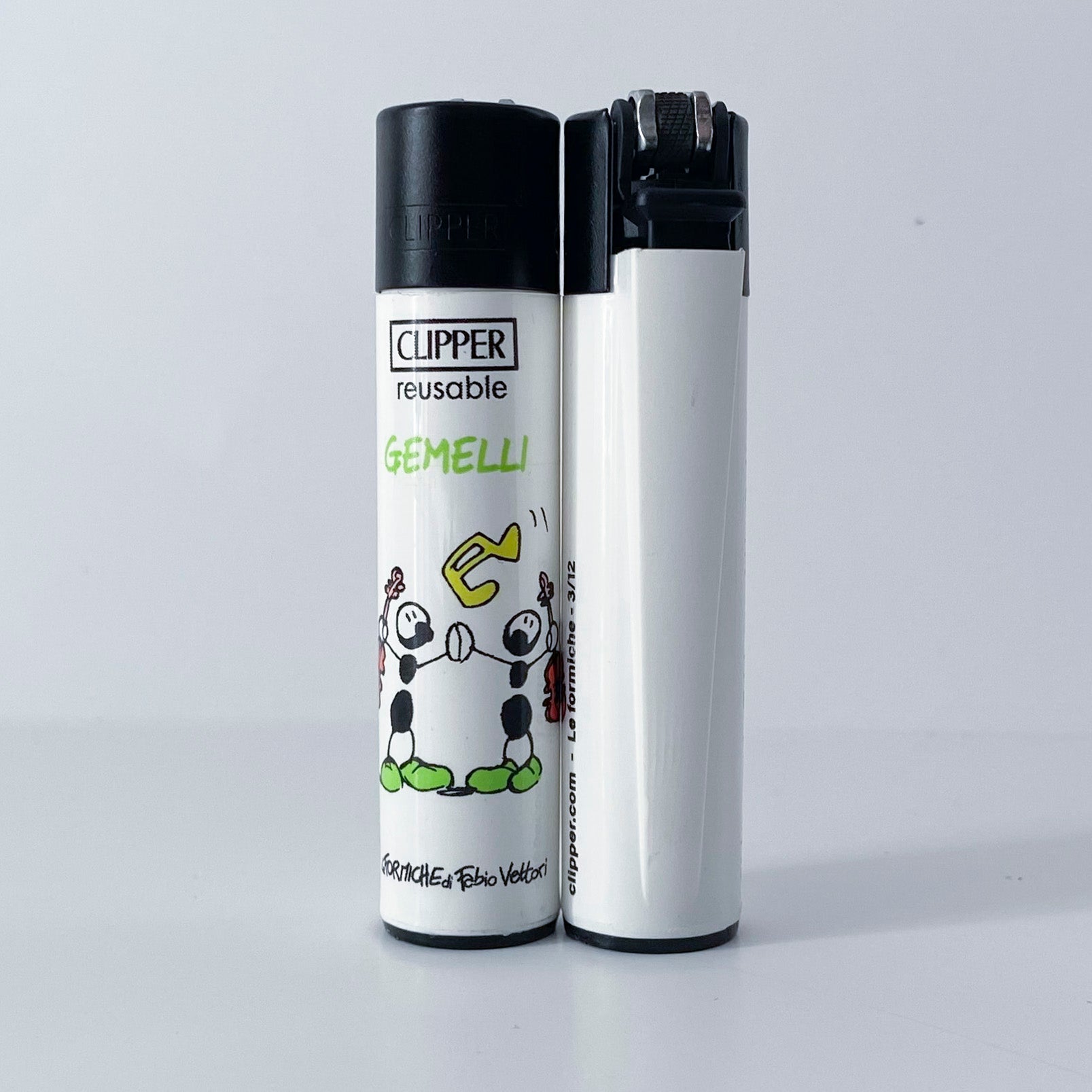 Accendino CLIPPER serie limitata Zodiaco by Fabio Vettori Soggetto "Gemelli"