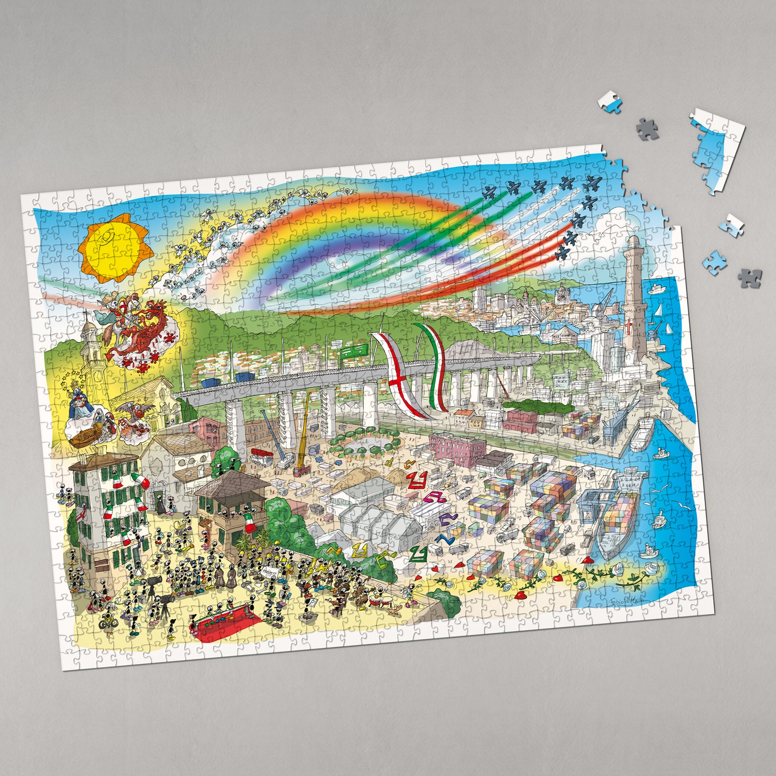 Puzzle "Genova il Ponte del Cuore" 1080 pezzi