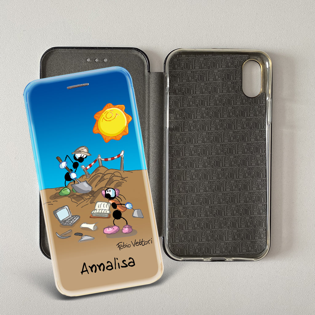 Customized artistic cover for Smartphone subject "Pizza Chef" model with "Book" opening