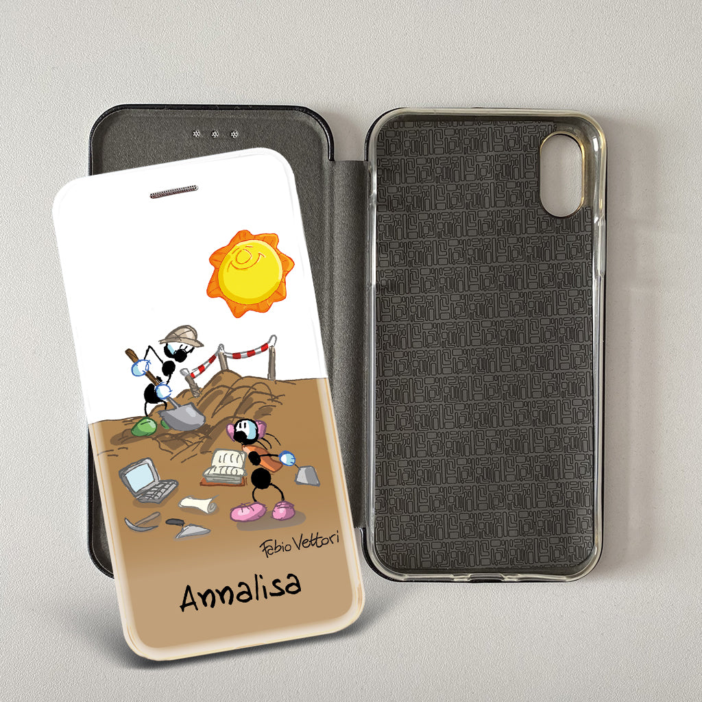 Customized artistic cover for Smartphone subject "Pizza Chef" model with "Book" opening