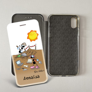 Customized artistic cover for Smartphone subject "Pizza Chef" model with "Book" opening