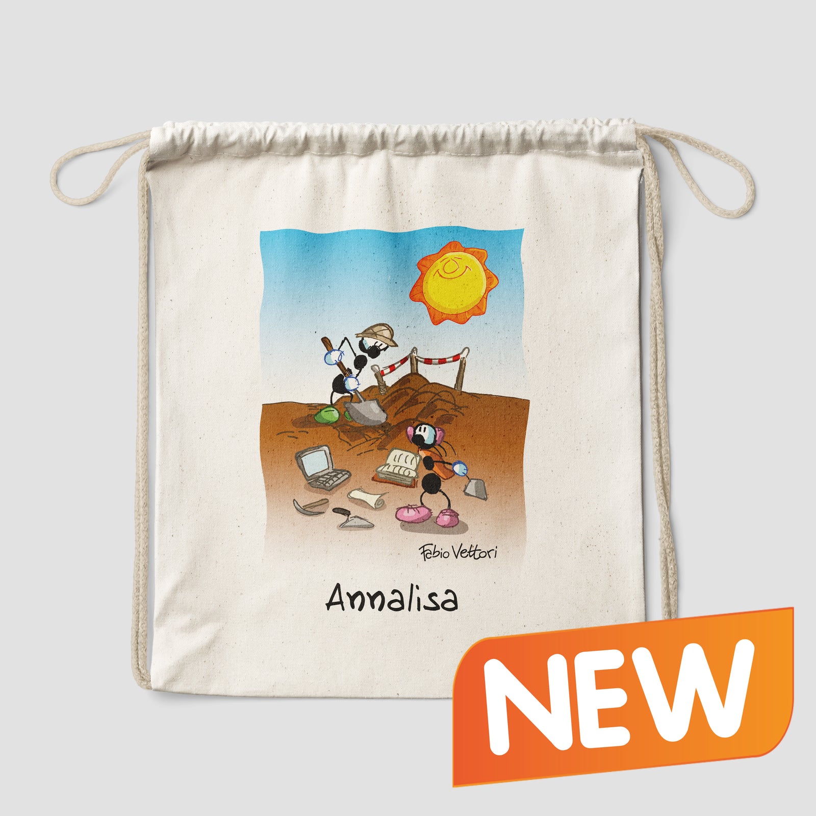 Sacca zaino personalizzata in cotone soggetto "Geologi"