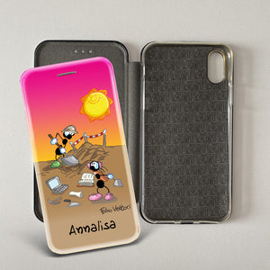 Customized artistic cover for Smartphone subject "Pizza Chef" model with "Book" opening