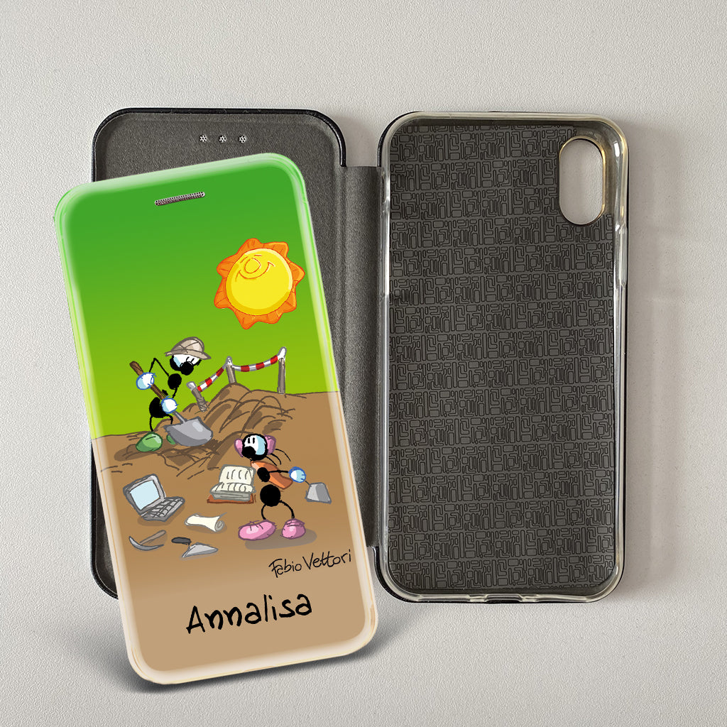 Customized artistic cover for Smartphone subject "Pizza Chef" model with "Book" opening