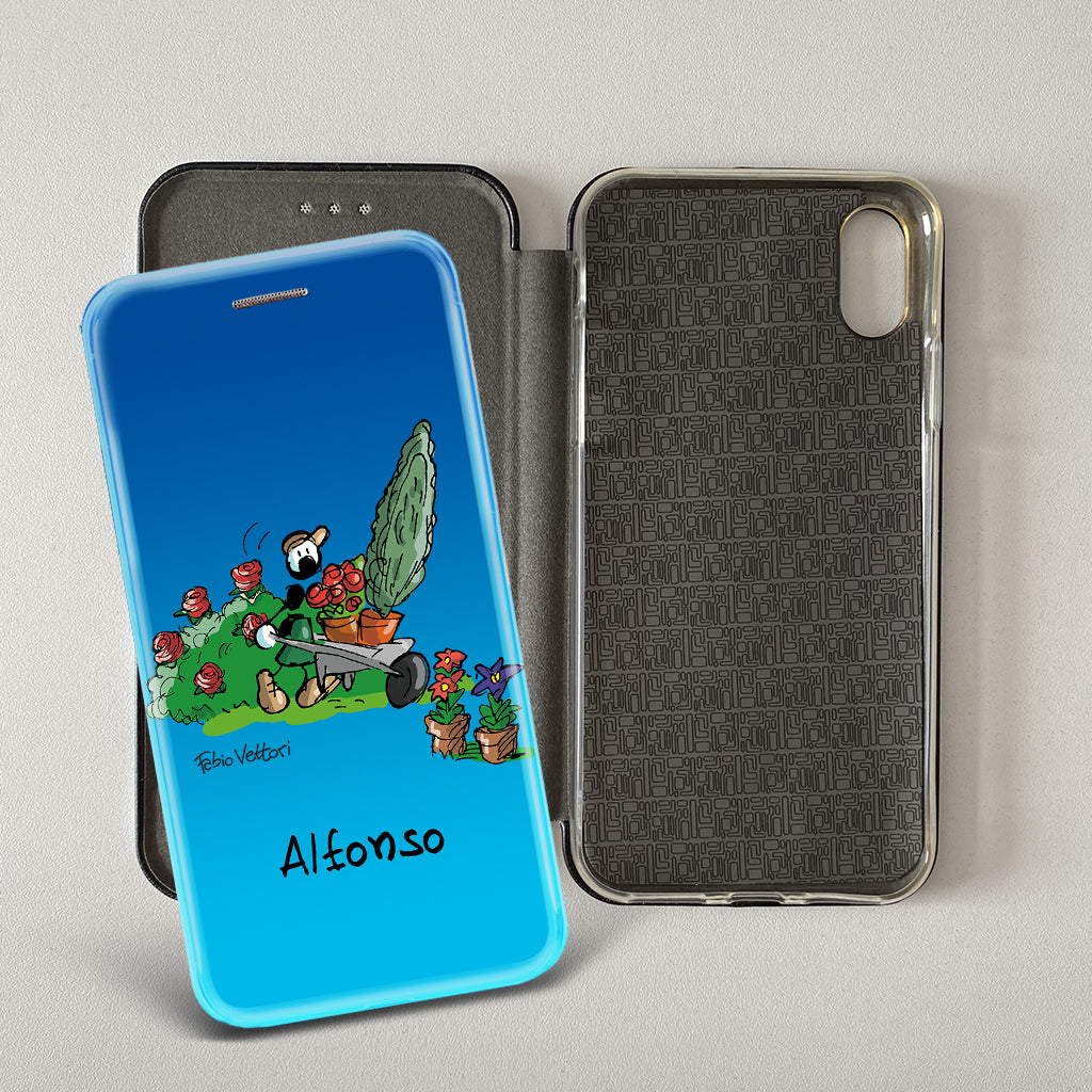 Customized artistic cover for Smartphone subject "Pizza Chef" model with "Book" opening