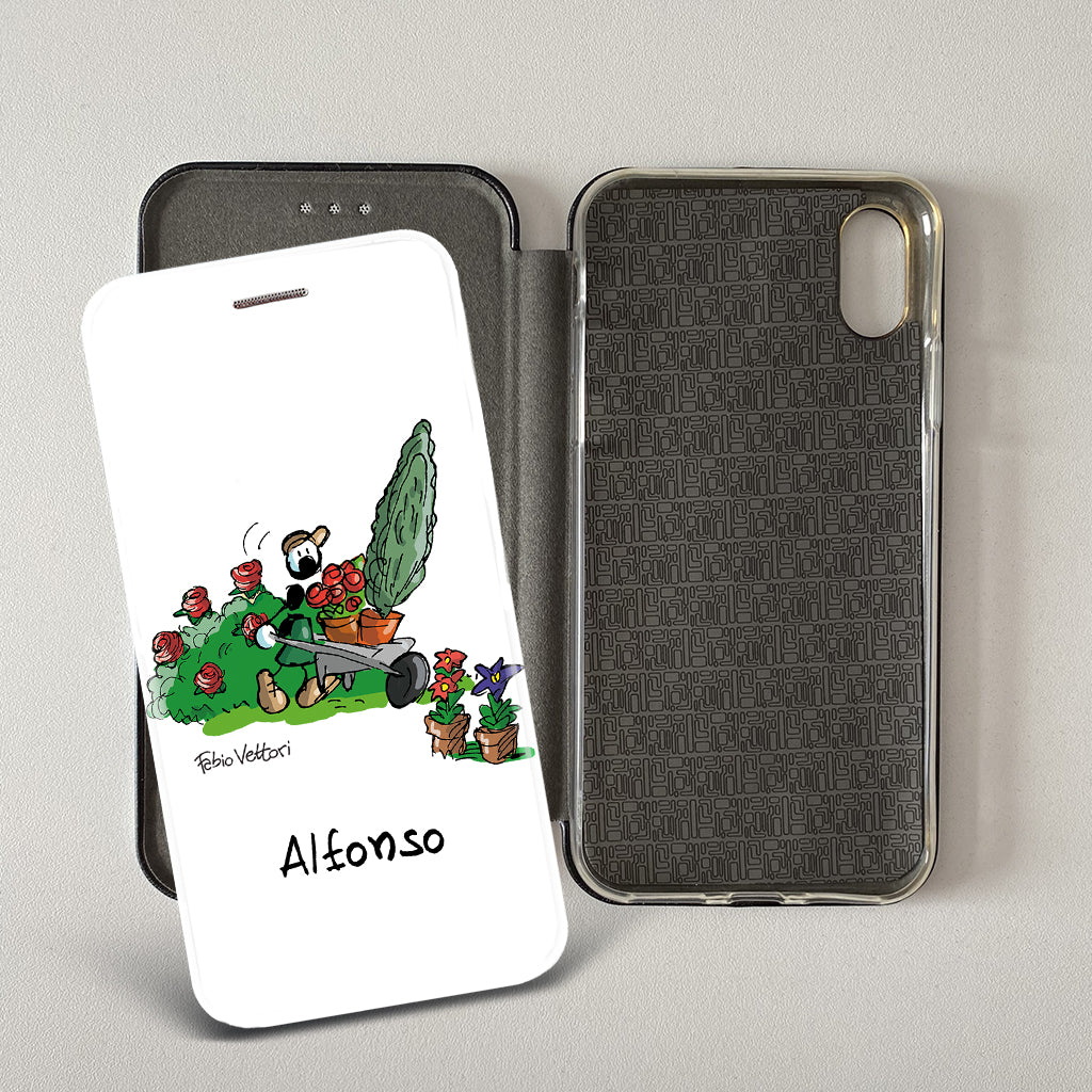 Customized artistic cover for Smartphone subject "Pizza Chef" model with "Book" opening