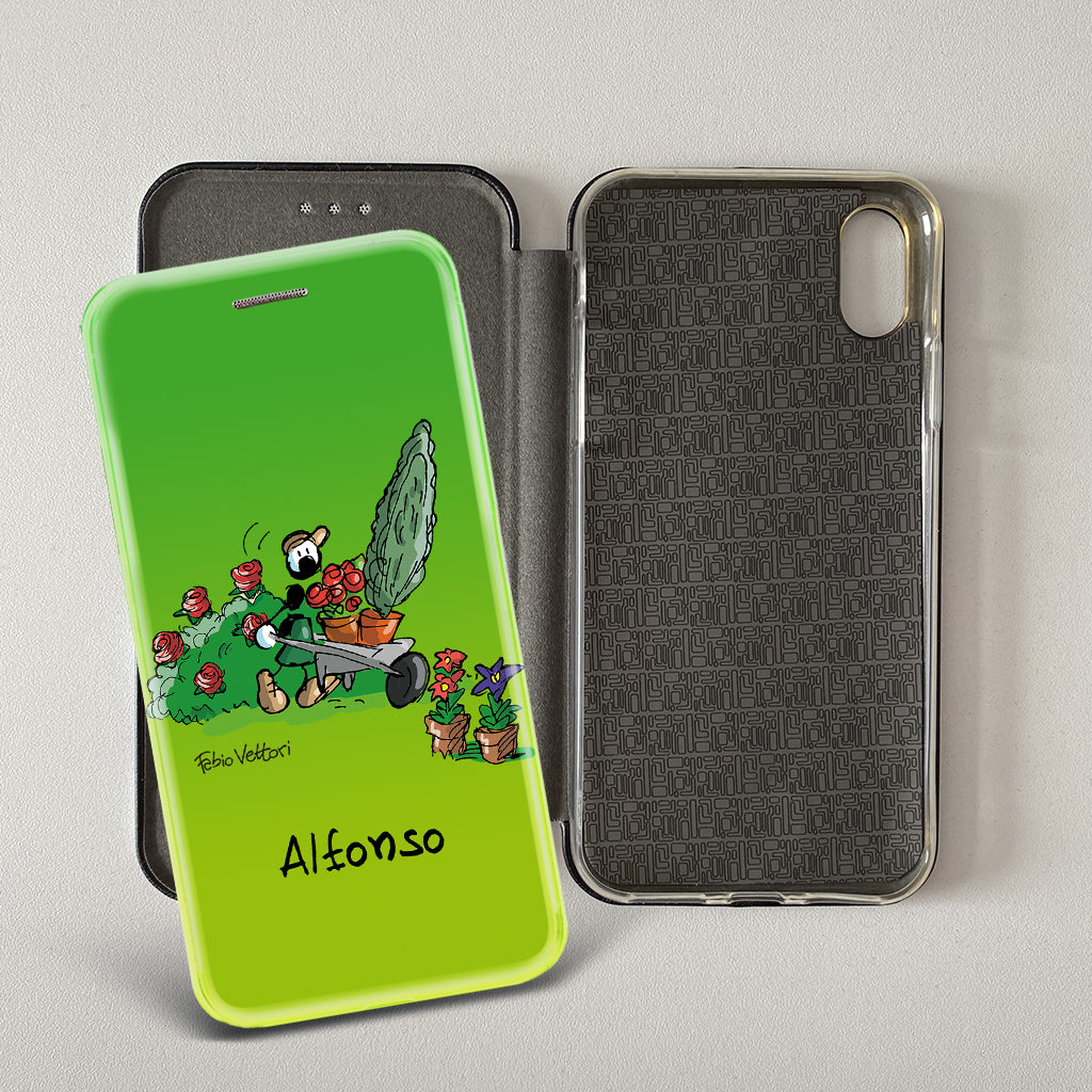 Customized artistic cover for Smartphone subject "Pizza Chef" model with "Book" opening