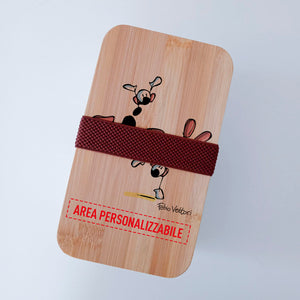 Scatola Porta Pranzo con coperchio in bambù e Posate Personalizzata soggetto "Ginnasta"