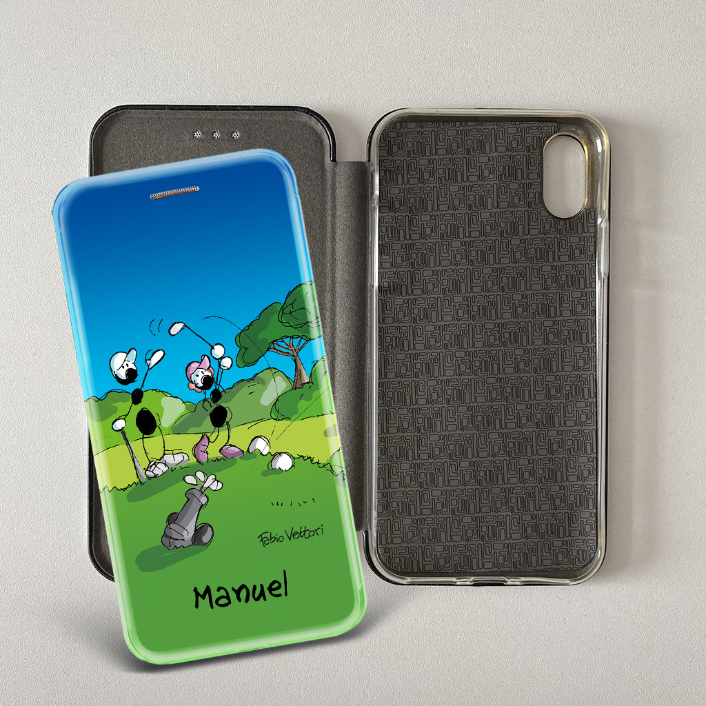 Cover artistica per Smartphone Personalizzata soggetto "Golf" modello con apertura "a Libro"