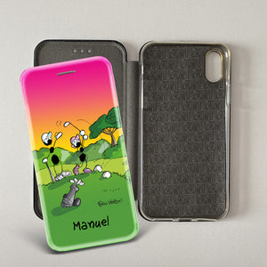 Artistic cover for Smartphone Personalized "Police" subject, model with "book" opening