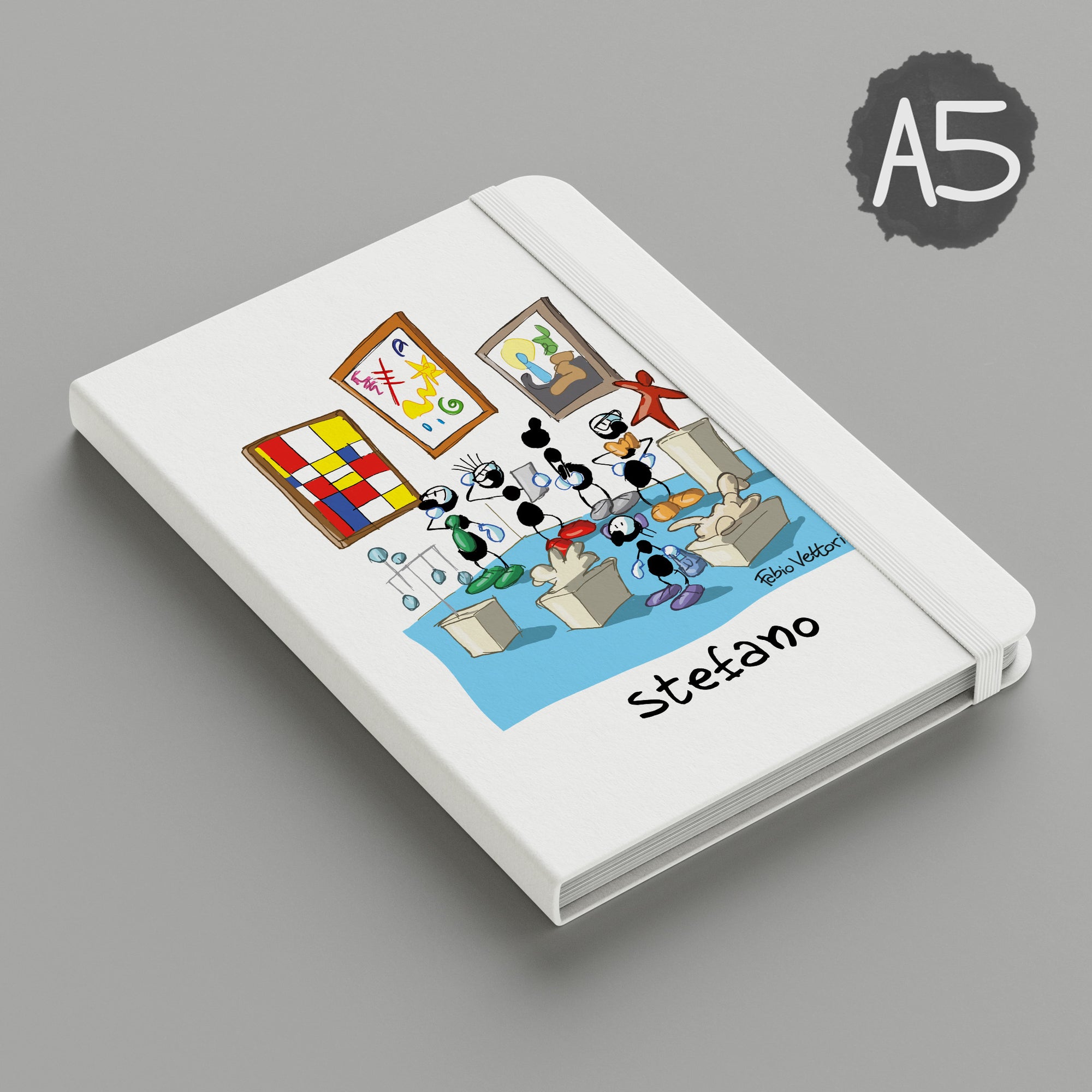 Personalized notebook with "Museum Guide" theme