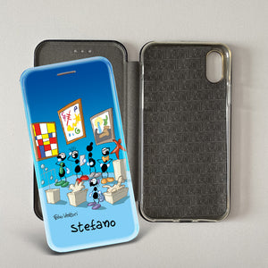 Cover artistica per Smartphone Personalizzata soggetto "Guida museale" modello con apertura "a Libro"