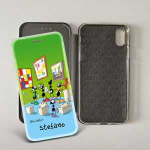 Cover artistica per Smartphone Personalizzata soggetto "Guida museale" modello con apertura "a Libro"