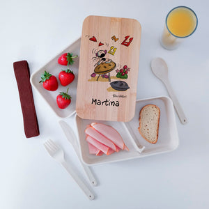 Lunch Box with Cutlery Holder Band Personalized "Handpan" Subject