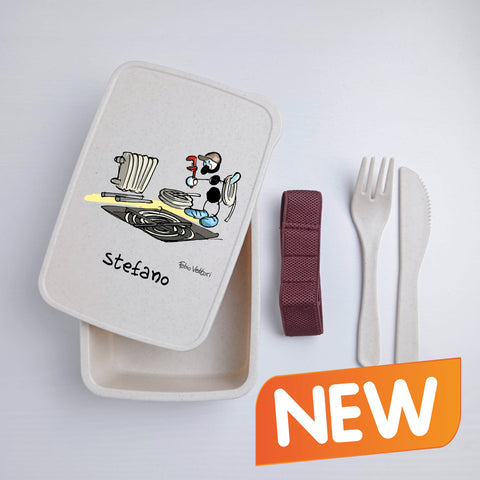 Scatola Porta Pranzo con Fascia Porta Posate Personalizzata soggetto "Idraulico"