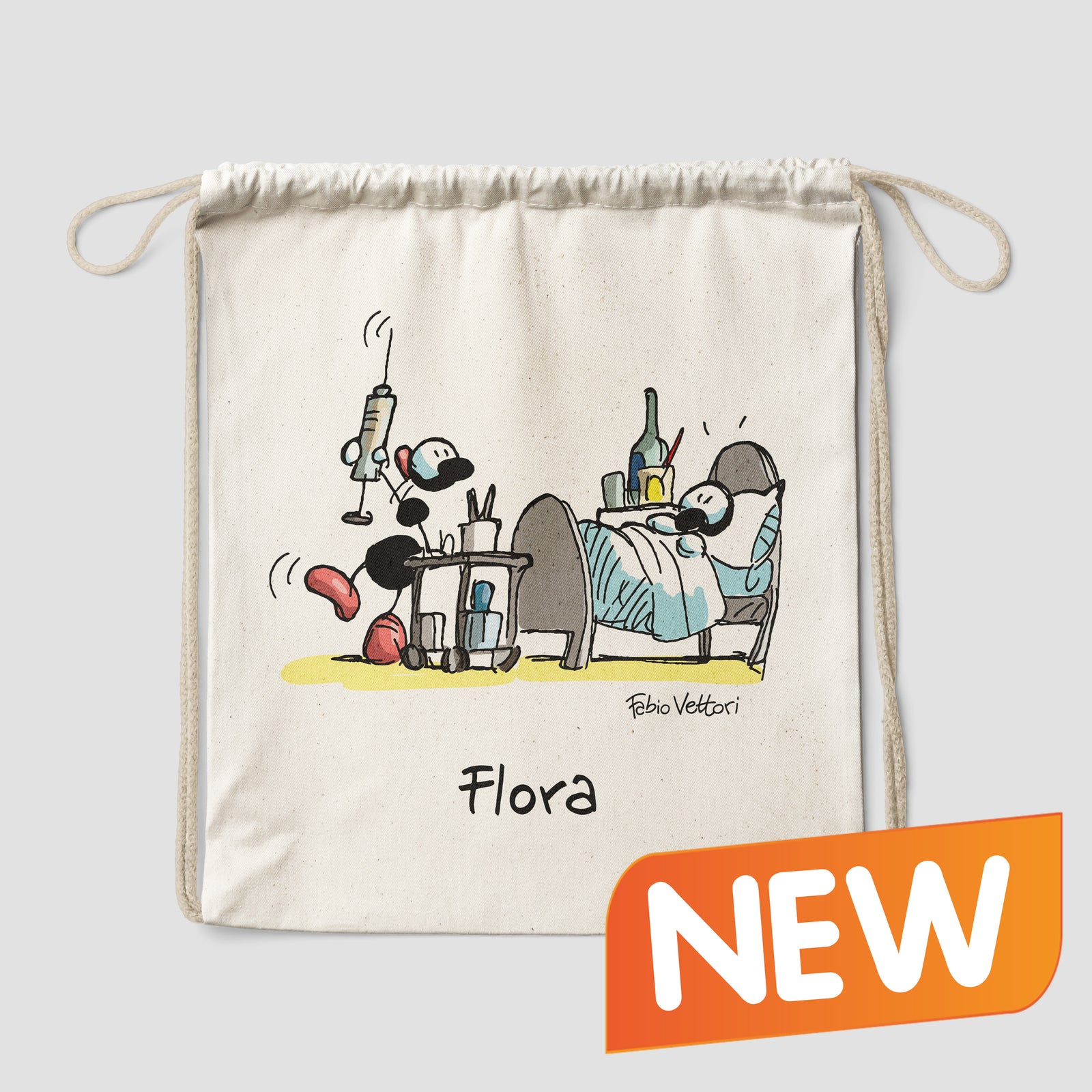 Sacca zaino personalizzata in cotone soggetto "Infermieri"