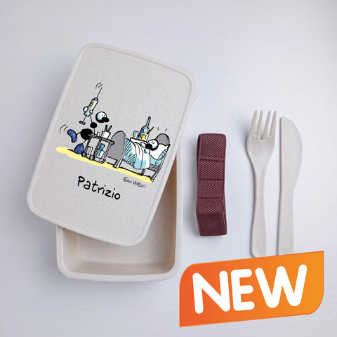 Scatola Porta Pranzo con Fascia Porta Posate Personalizzata soggetto "Infermieri"