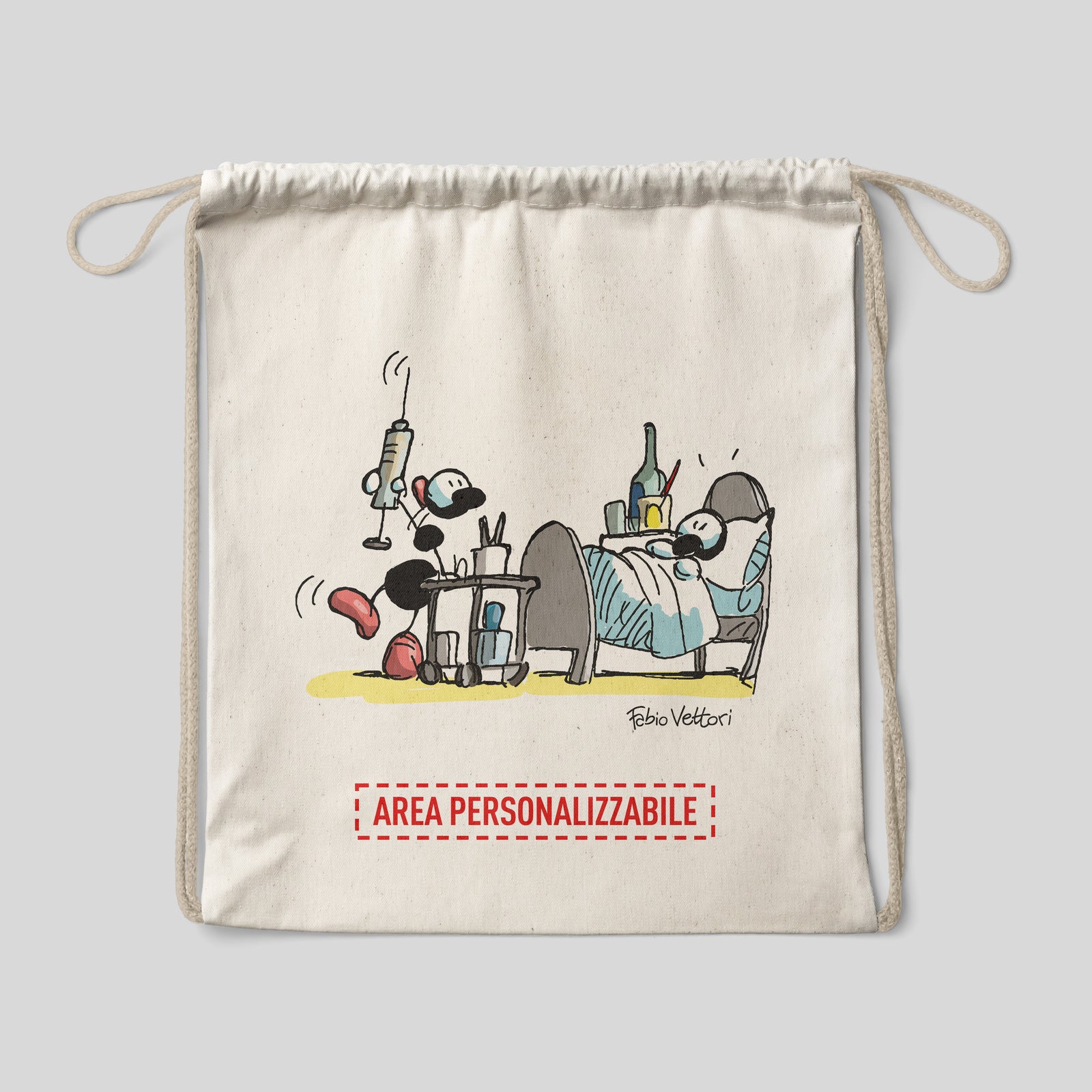 Sacca zaino personalizzata in cotone soggetto "Infermieri"