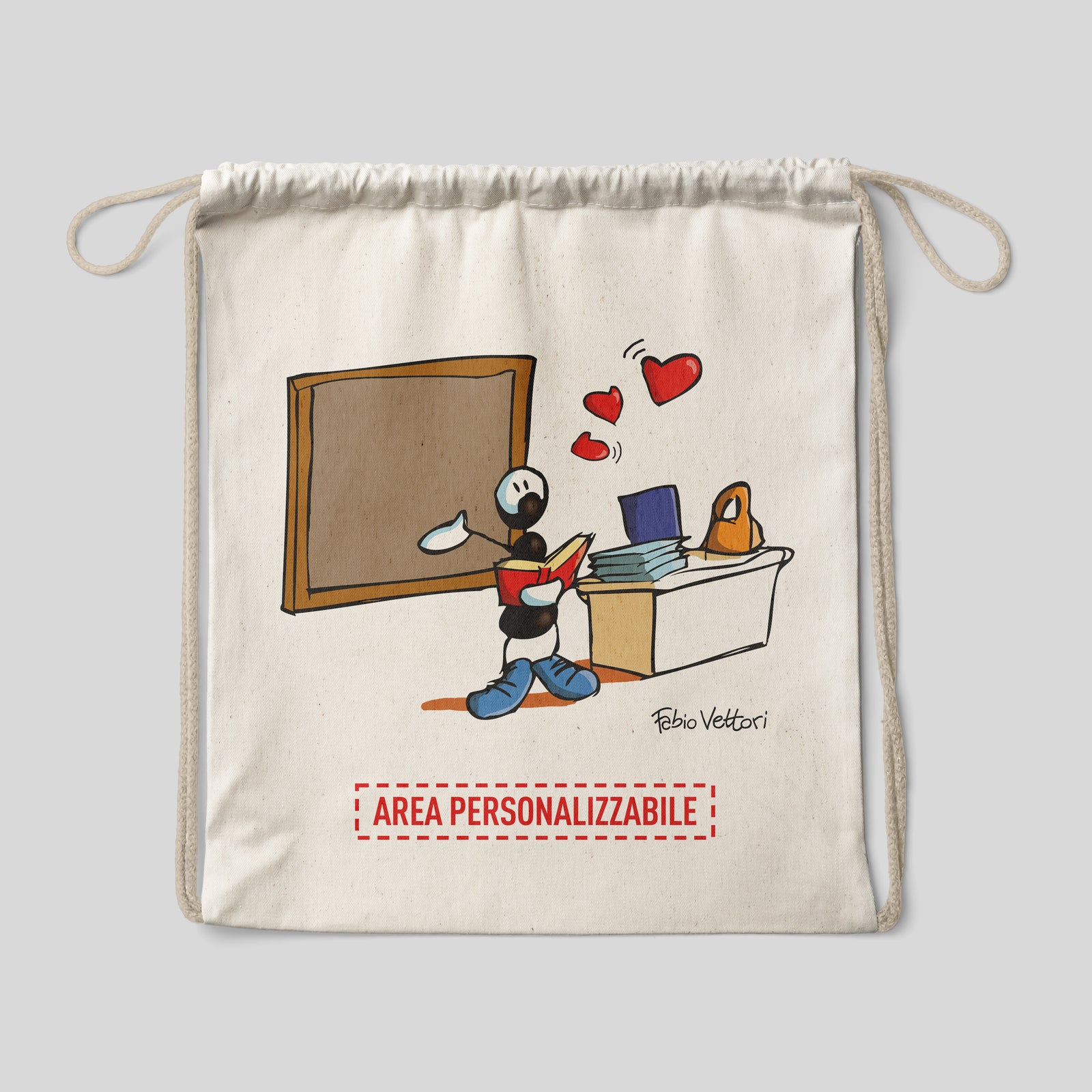 Sacca zaino personalizzata in cotone soggetto "Insegnanti"