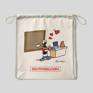 Personalized cotton backpack bag with "Teachers" theme