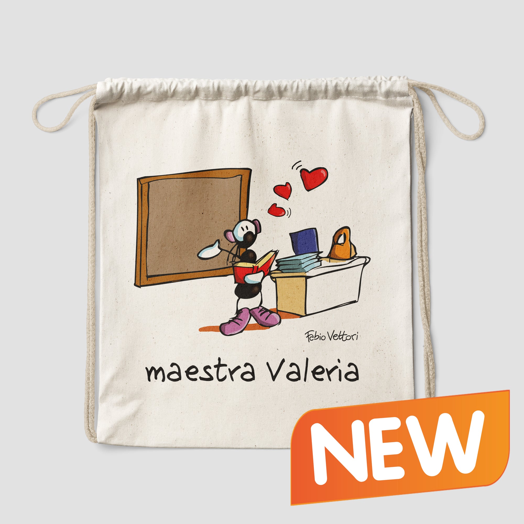 Personalized cotton backpack bag with "Teachers" theme