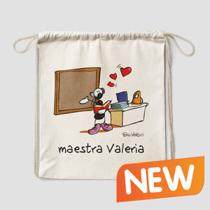 Personalized cotton backpack bag with "Teachers" theme