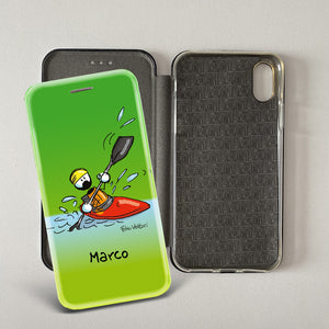 Customized artistic cover for Smartphone subject "Pizza Chef" model with "Book" opening