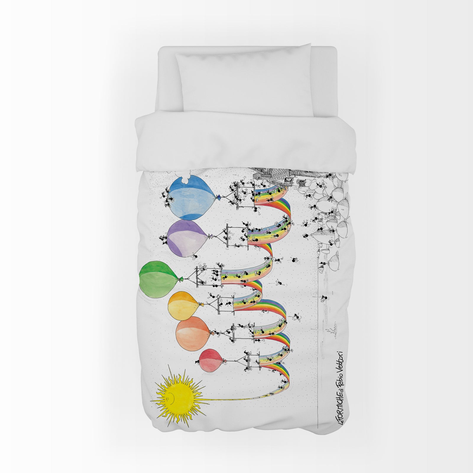 Padded quilted plaid with "Rainbow" theme