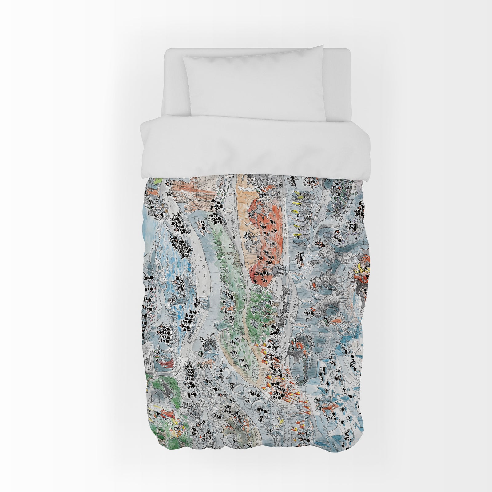 Plaid trapuntato imbottito soggetto "Divina Commedia Inferno"