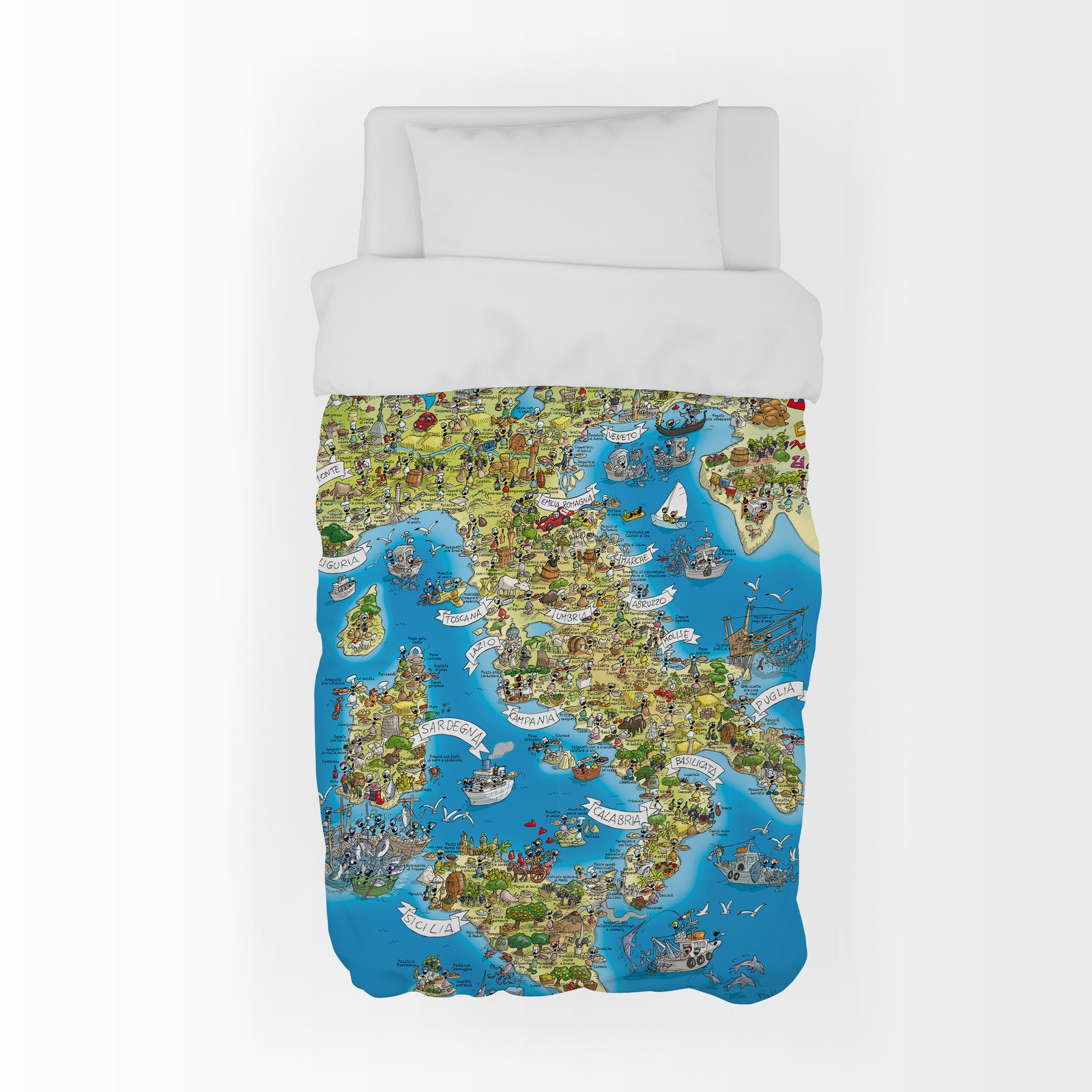 Padded quilted plaid with "Italy of flavors" theme