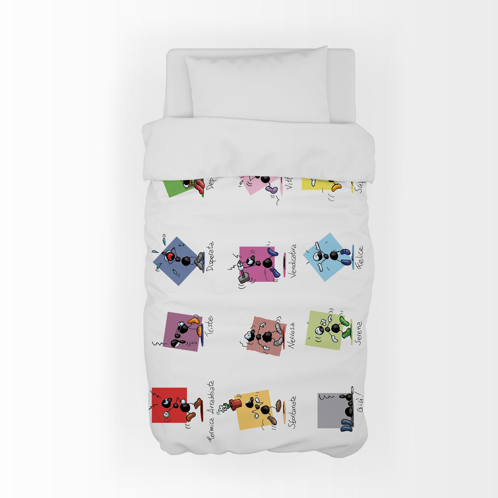 Padded quilted plaid with "Moods" theme