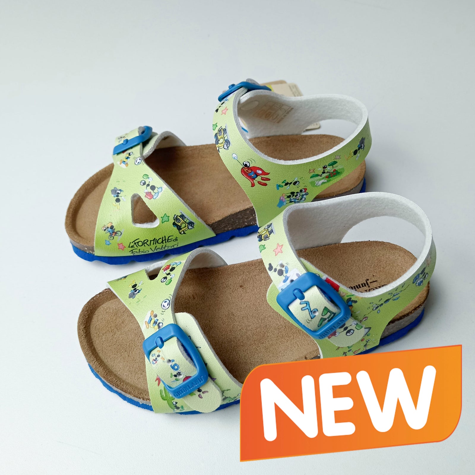 Fabio Vettori Kids Sandals for Grunland Lime Green