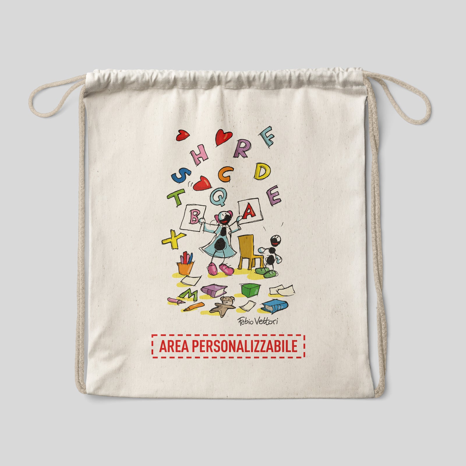 Sacca zaino personalizzata in cotone soggetto "Logopedisti"