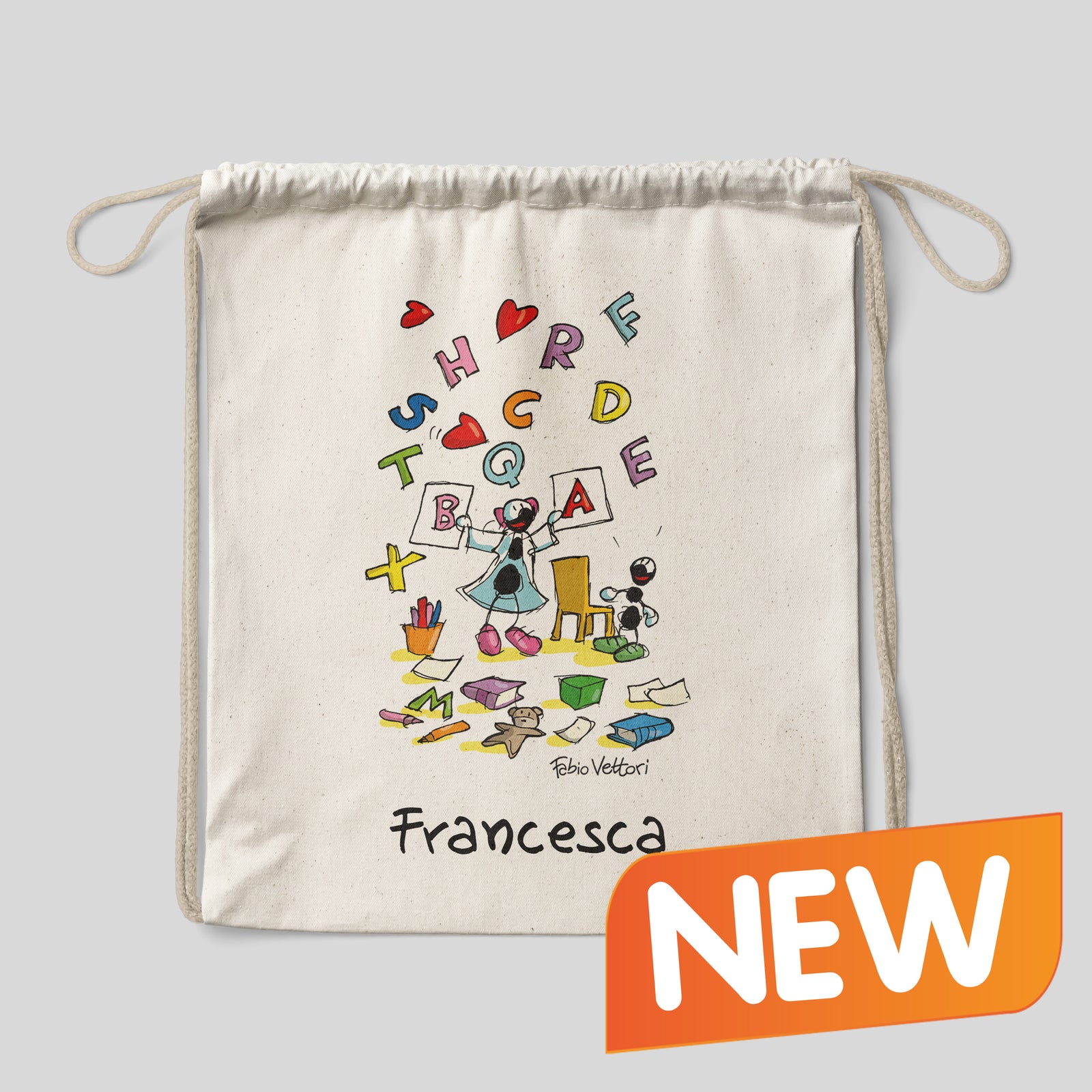 Sacca zaino personalizzata in cotone soggetto "Logopedisti"