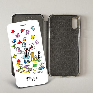 Cover artistica per Smartphone Personalizzata soggetto "Logopedista (maschio)" modello con apertura "a Libro"