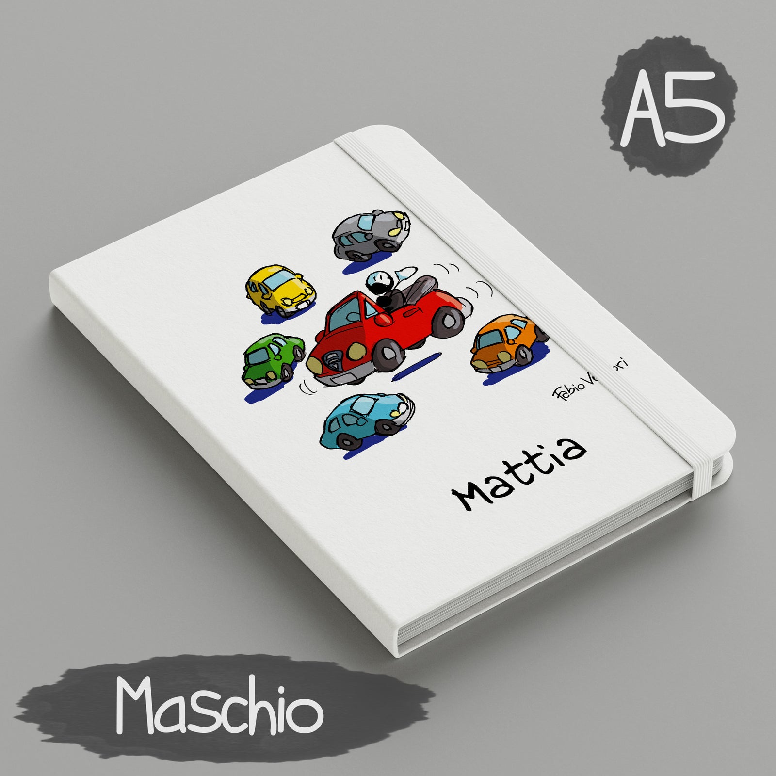 Personalized notebook with "Toy cars" theme