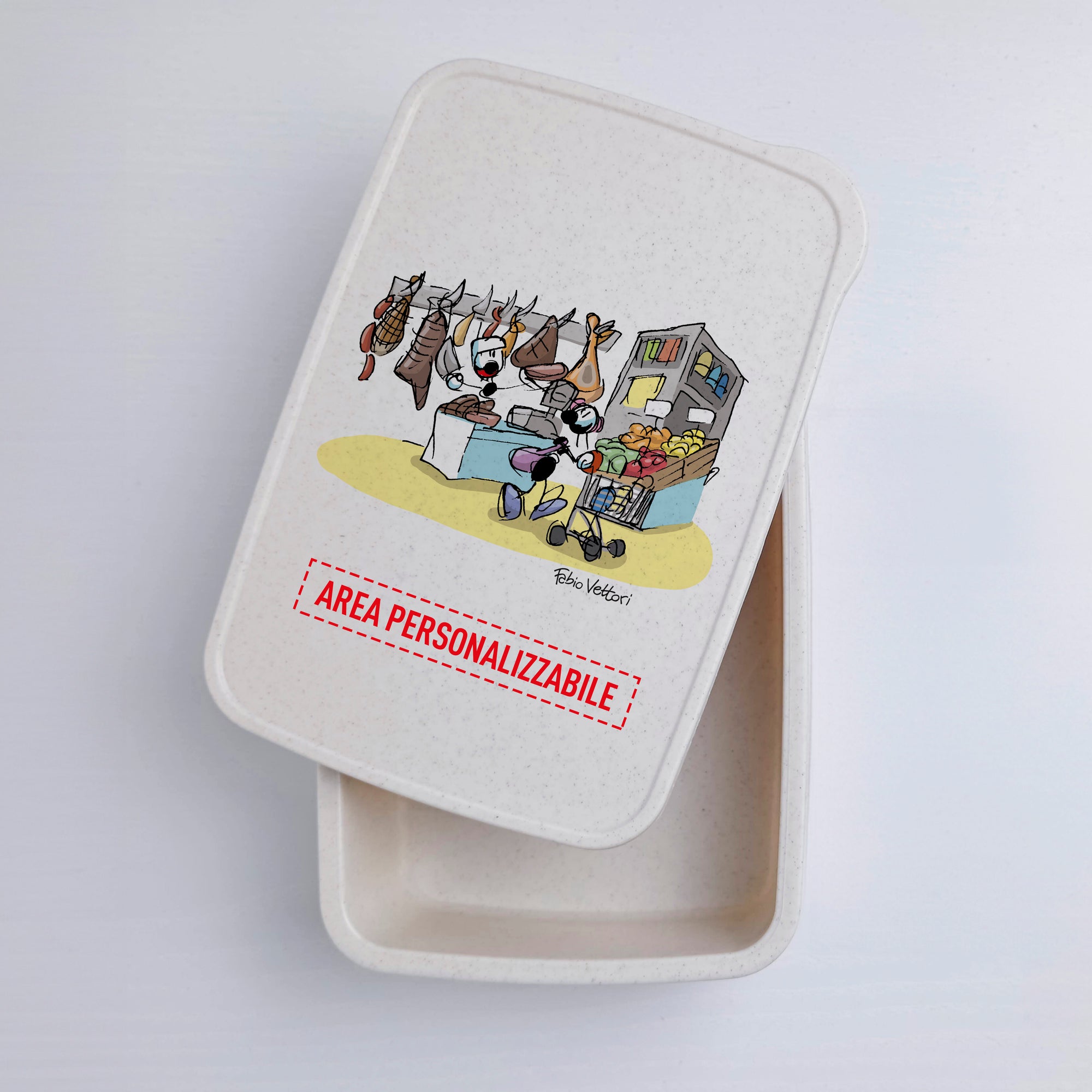 Lunch Box with Cutlery Holder Band Personalized "Butcher" Subject