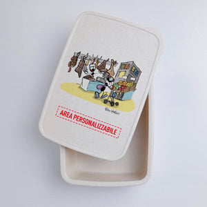 Lunch Box with Cutlery Holder Band Personalized "Butcher" Subject