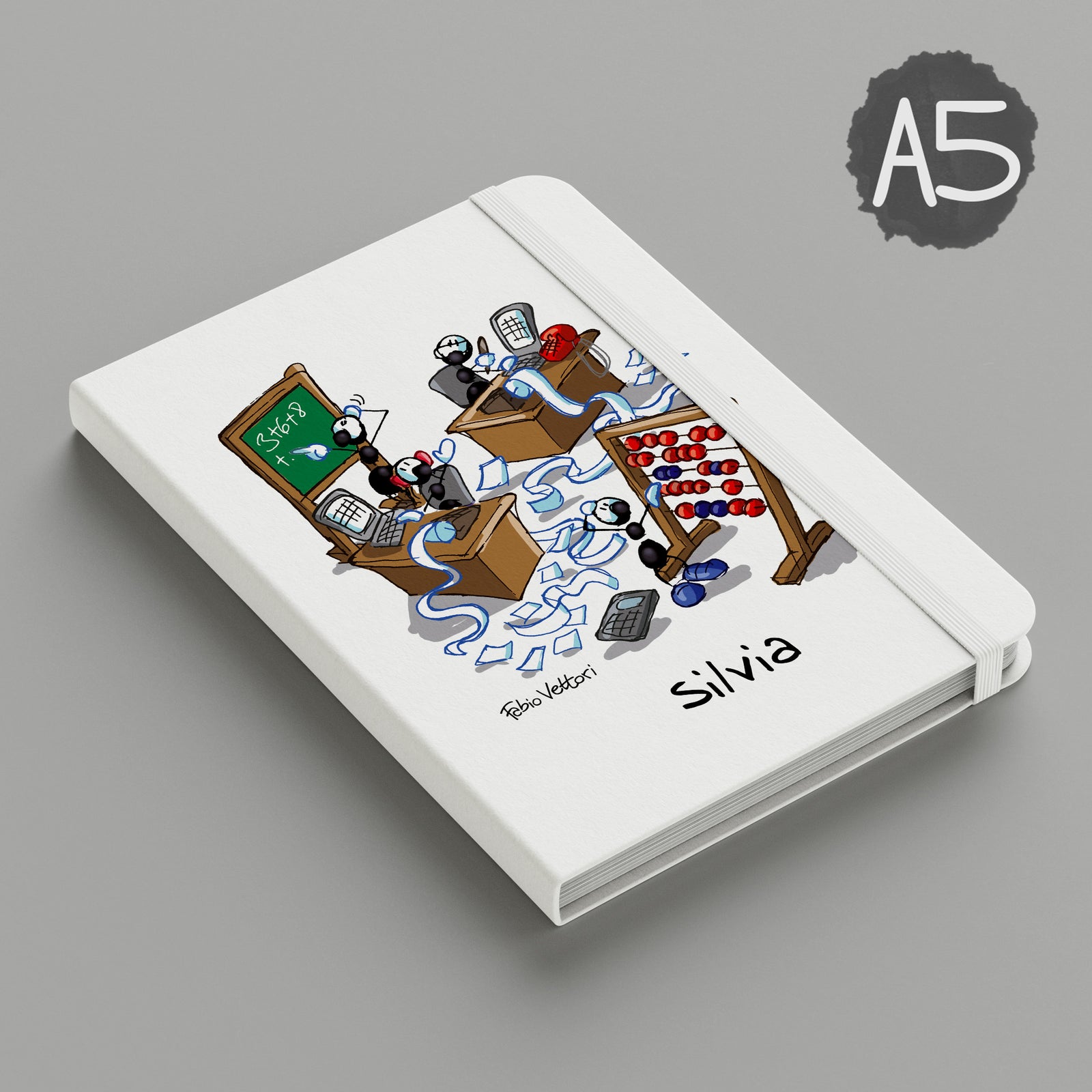 Personalized notebook with "Mathematicians" theme