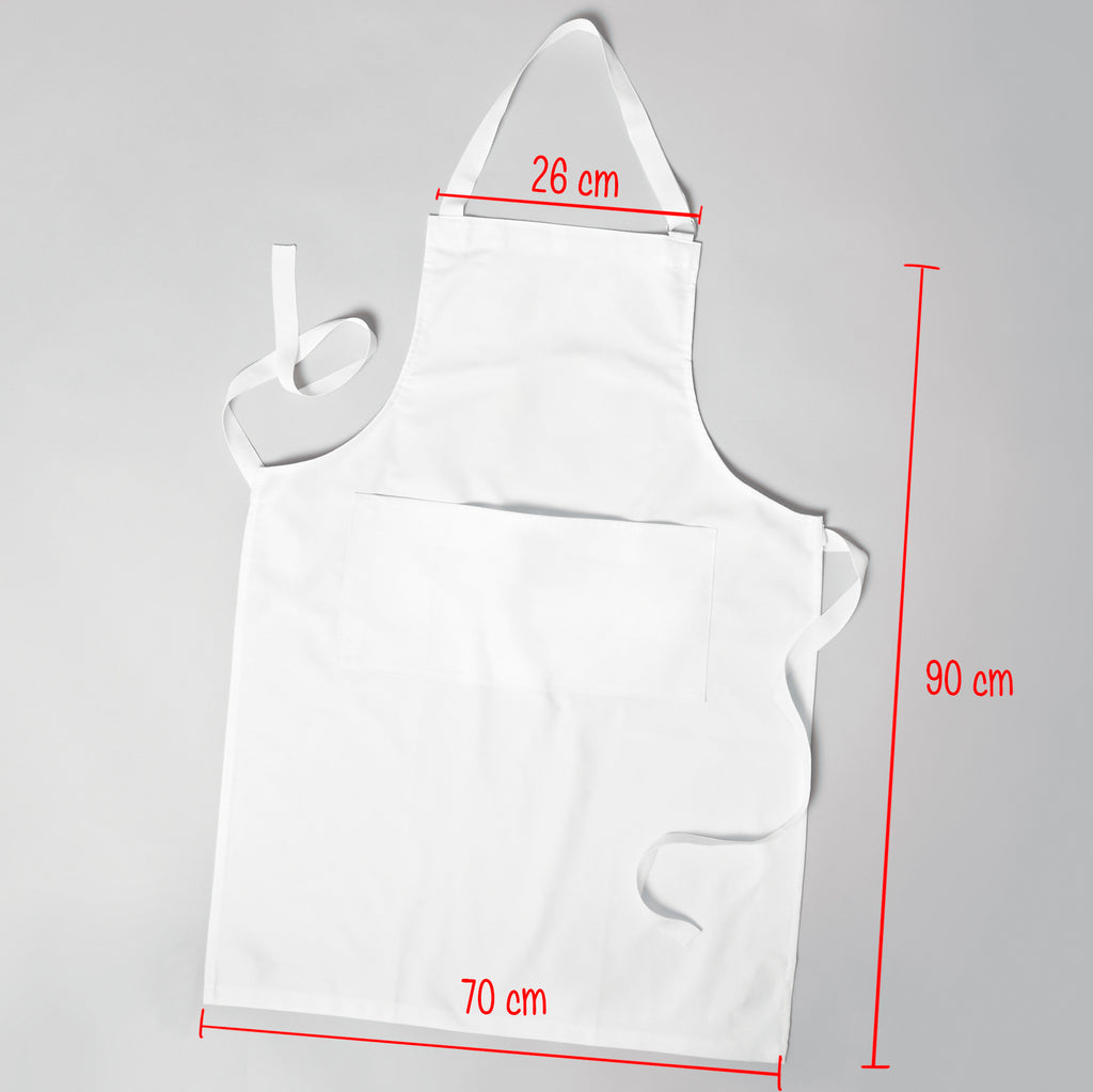Grembiule in nitrile con imbracatura regolabile, modello unisex bianco Grembiule in nitrile con imbracatura regolabile, modello unisex bianco