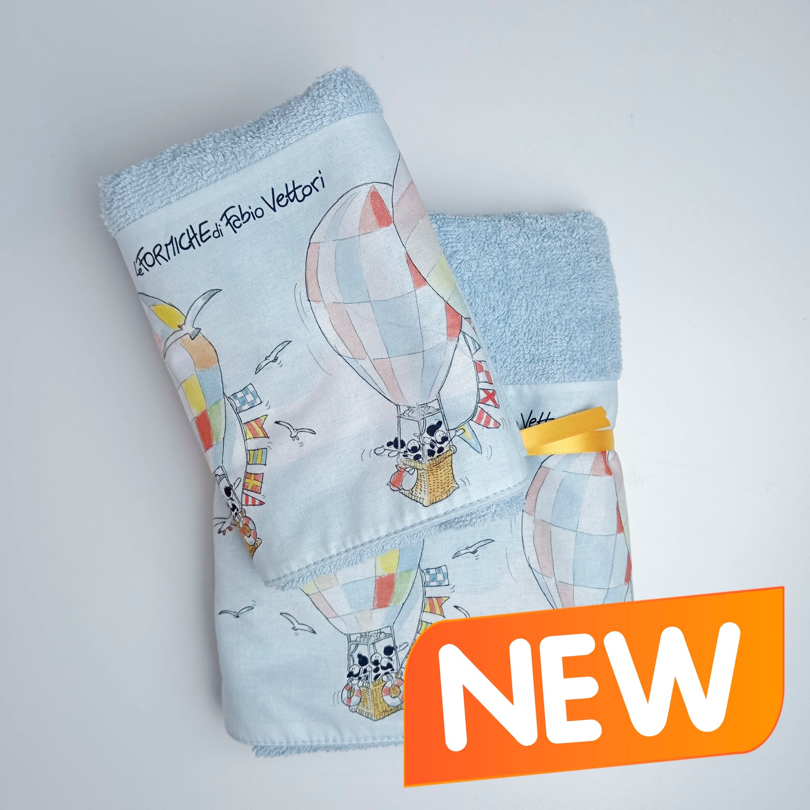 COUPLE SPONGE TOWEL + GUEST towels in cotton "Edelweiss" motif